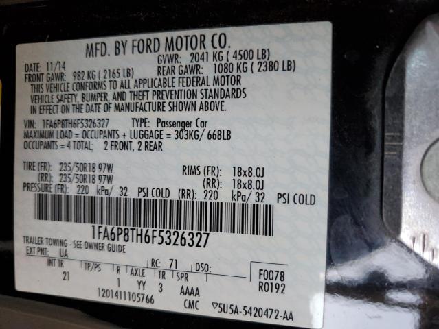 2015 FORD MUSTANG - 1FA6P8TH6F5326327