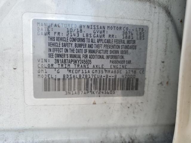 2019 NISSAN SENTRA S 3N1AB7AP9KY245605