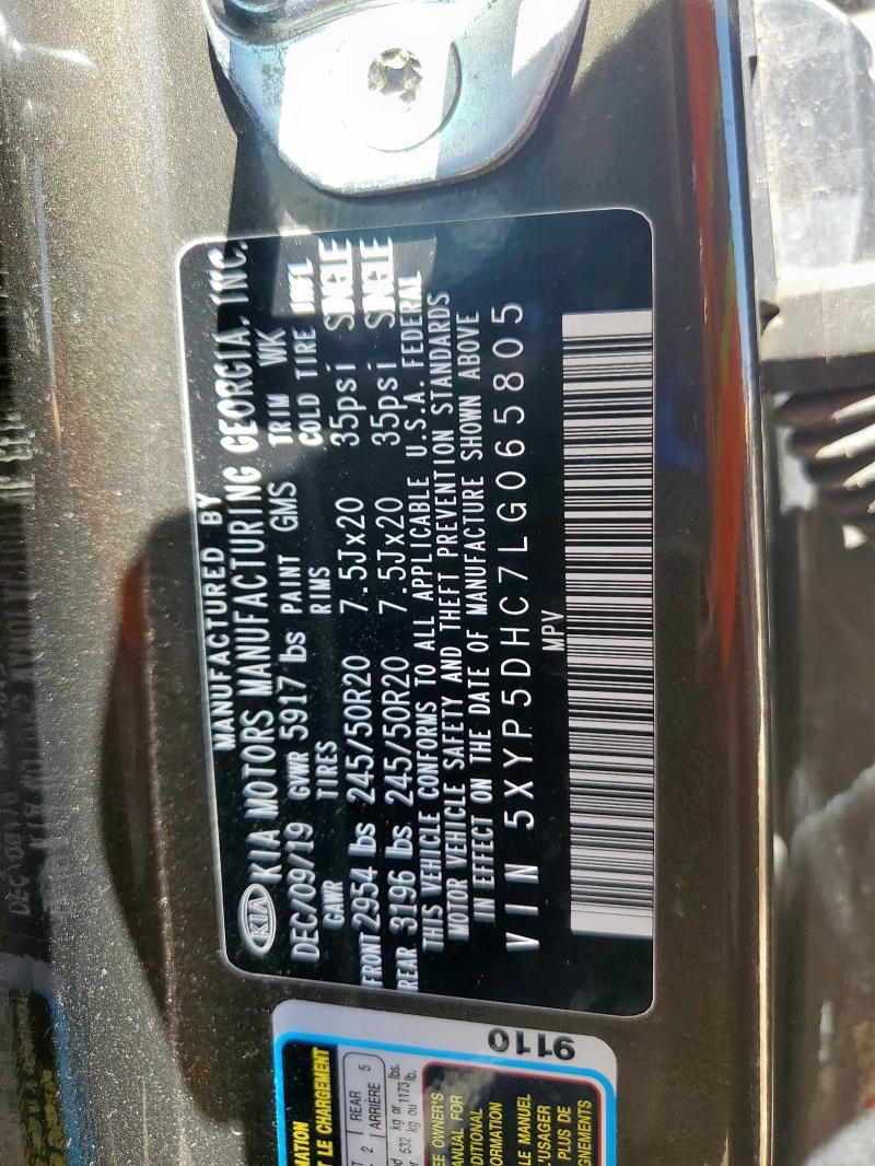 2020 KIA TELLURIDE SX 5XYP5DHC7LG065805