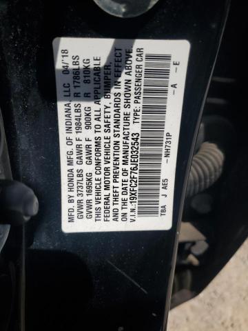 2018 HONDA CIVIC EX 19XFC2F76JE032543