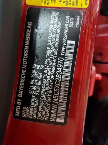 2016 MINI COOPER CLU WMWLN5C5XG2B34970