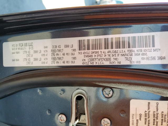 2015 RAM 1500 ST 1C6RR7FTXFS743695