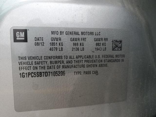 2013 CHEVROLET CRUZE LT - 1G1PC5SB7D7105206