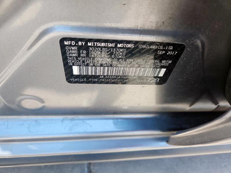 2018 MITSUBISHI MIRAGE GT ML32A5HJ4JH004896