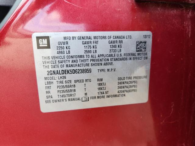2013 CHEVROLET EQUINOX LT - 2GNALDEK5D6238959