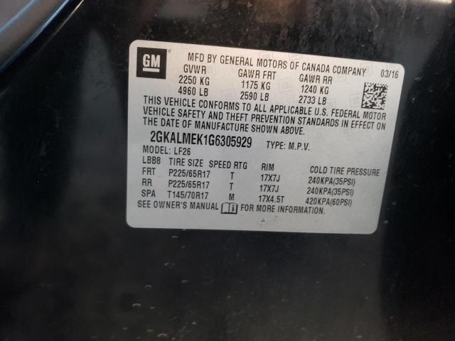 2016 GMC TERRAIN SL 2GKALMEK1G6305929