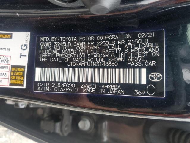 2021 TOYOTA PRIUS SPEC JTDKAMFU1M3143860
