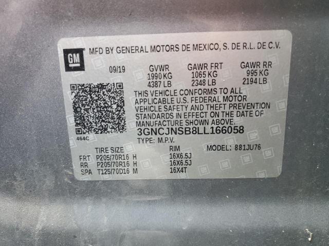 2020 CHEVROLET TRAX LS 3GNCJNSB8LL166058