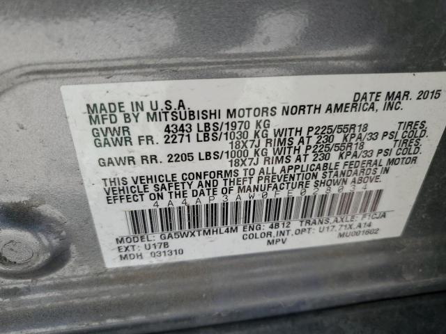 2015 MITSUBISHI OUTLANDER 4A4AP3AW0FE028034