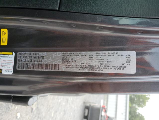 2022 JEEP WRANGLER U 1C4HJXEN4NW190726
