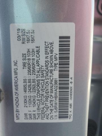 2019 HONDA CR-V EXL - 5J6RW1H8XKA023881
