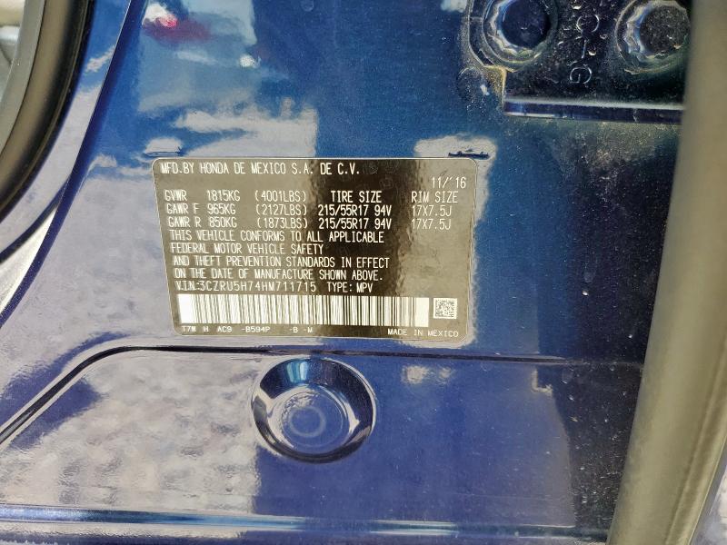 2017 HONDA HR-V EXL 3CZRU5H74HM711715