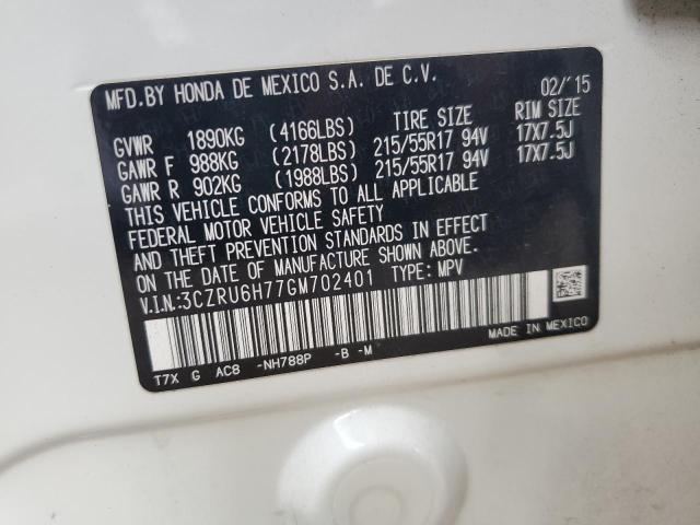 2016 HONDA HR-V EXL 3CZRU6H77GM702401