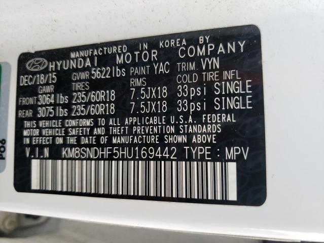 2017 HYUNDAI SANTA FE S KM8SNDHF5HU169442