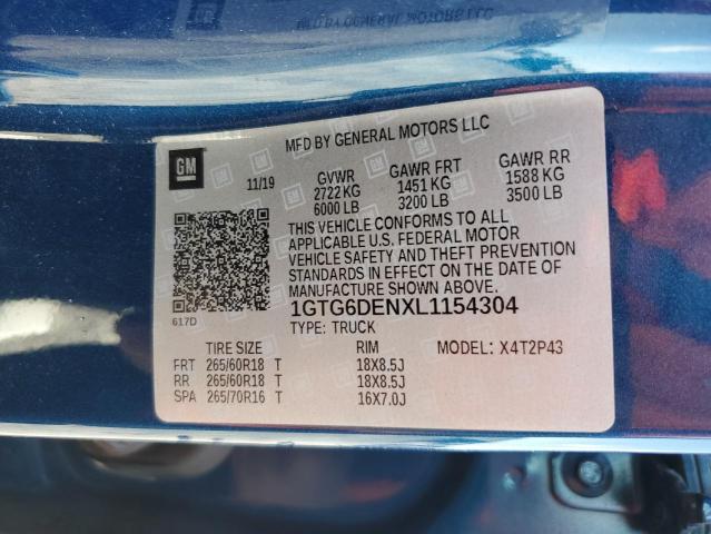 2020 GMC CANYON SLT 1GTG6DENXL1154304