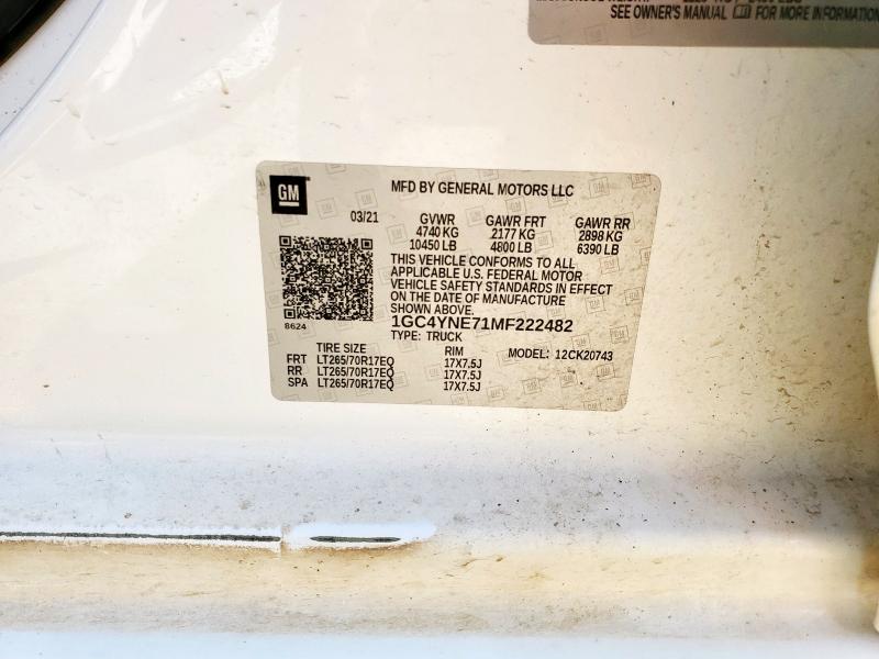 2021 CHEVROLET SILVERADO K2500 HEAVY DUTY LT 1GC4YNE71MF222482