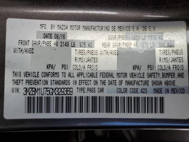 2016 MAZDA 3 SPORT 3MZBM1U75GM329369