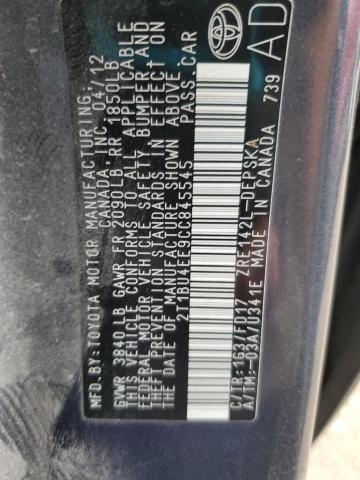 2012 TOYOTA COROLLA BA - 2T1BU4EE9CC845545