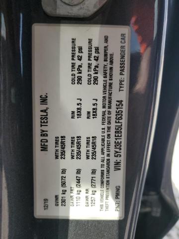 2020 TESLA MODEL 3 5YJ3E1EB5LF635154