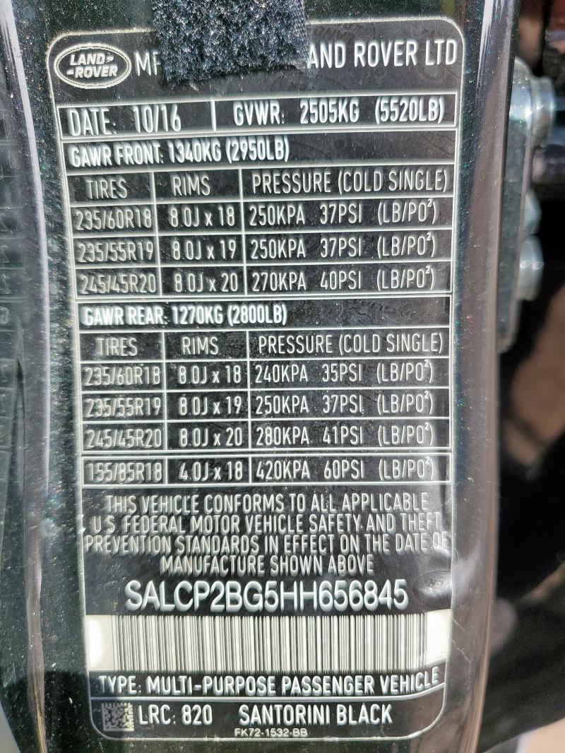 2017 LAND ROVER DISCOVERY SALCP2BG5HH656845