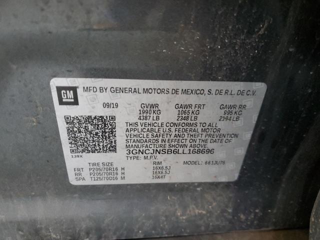 2020 CHEVROLET TRAX LS 3GNCJNSB6LL168696