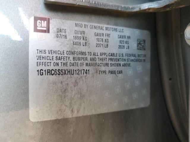 2017 CHEVROLET VOLT LT 1G1RC6S5XHU121741