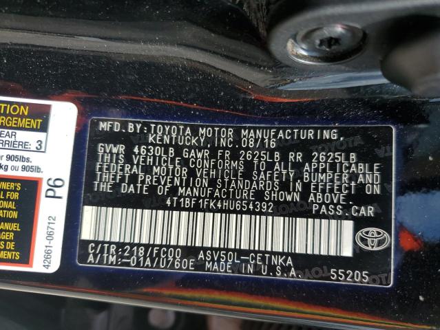 2017 TOYOTA CAMRY LE - 4T1BF1FK4HU654392