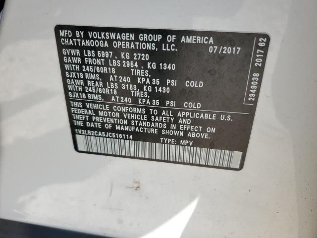 2018 VOLKSWAGEN ATLAS SE 1V2LR2CA5JC516114