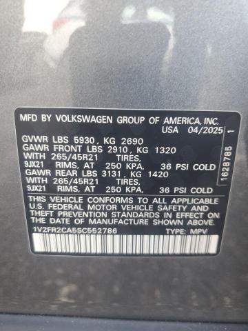 2025 VOLKSWAGEN ATLAS SEL 1V2FR2CA5SC552786