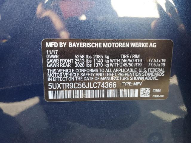2018 BMW X3 XDRIVE30I 5UXTR9C56JLC74366