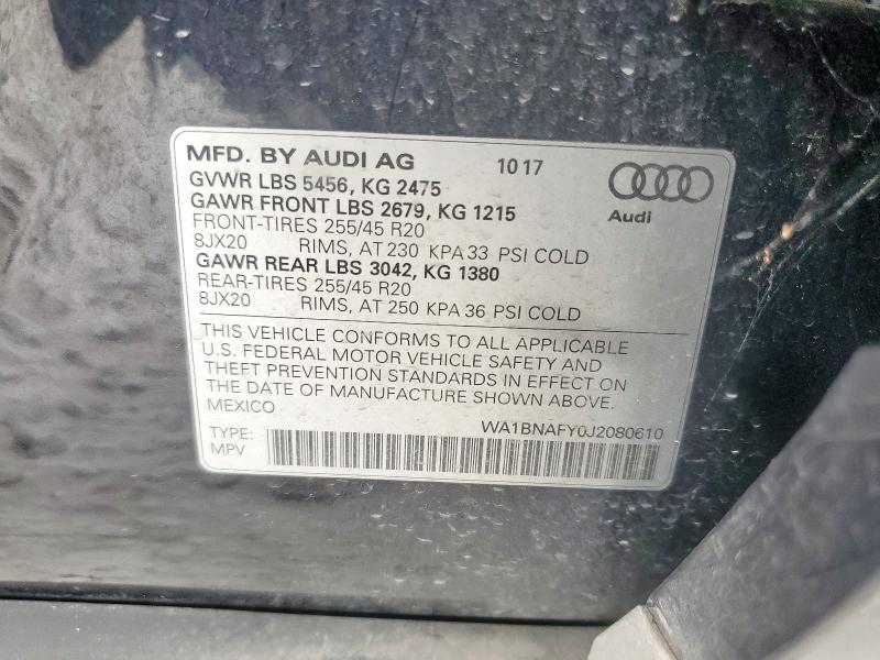 2018 AUDI Q5 PREMIUM WA1BNAFY0J2080610