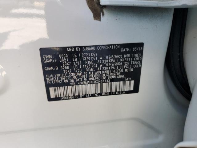 2019 SUBARU ASCENT TOURING 4S4WMARDXK3401143