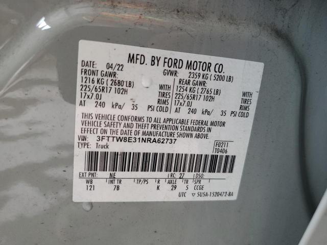 2022 FORD MAVERICK X - 3FTTW8E31NRA62737