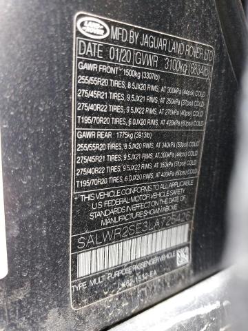 2020 LAND ROVER RANGE ROVE #3278910099