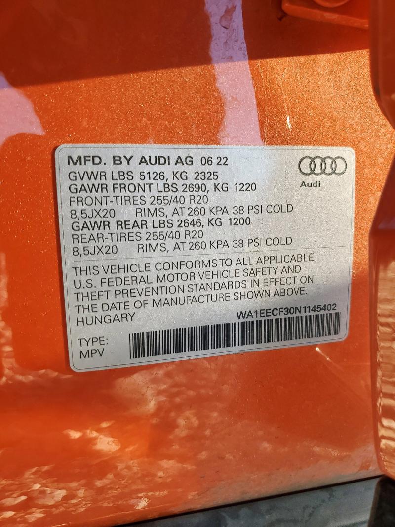 2022 AUDI Q3 PREMIUM PLUS S LINE 45 WA1EECF30N1145402