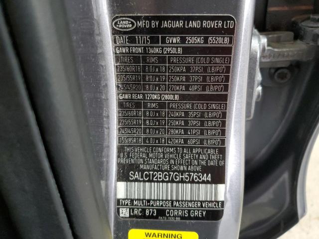 2016 LAND ROVER DISCOVERY SALCT2BG7GH576344