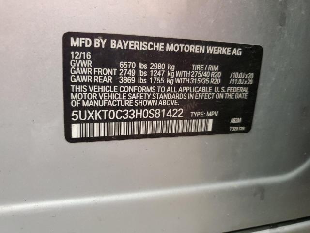 2017 BMW X5 XDR40E 5UXKT0C33H0S81422