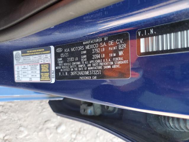 2021 KIA FORTE FE 3KPF24ADXME373251