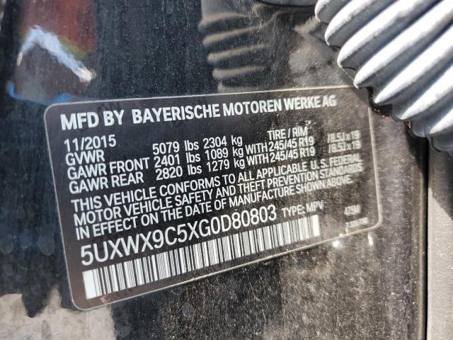 2016 BMW X3 XDRIVE2 5UXWX9C5XG0D80803