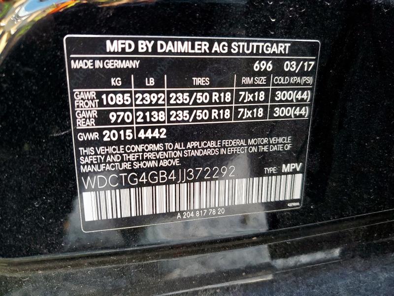 2018 MERCEDES-BENZ GLA 250 4M WDCTG4GB4JJ372292