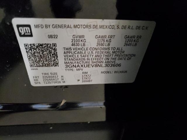 2022 CHEVROLET EQUINOX LT 3GNAXUEV8NL303606