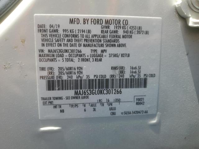2019 FORD ECOSPORT SE MAJ6S3GL0KC301266