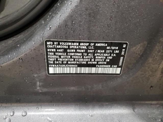 2018 VOLKSWAGEN PASSAT S 1VWAA7A35JC039554