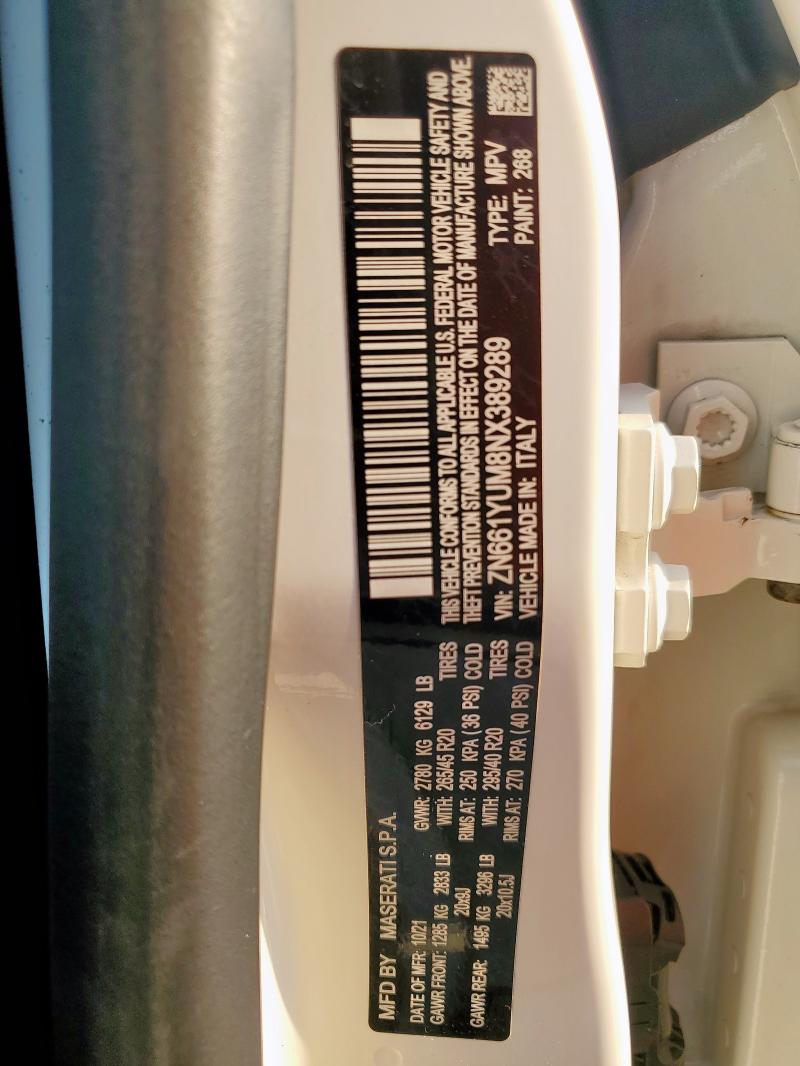 2022 MASERATI LEVANTE MO - ZN661YUM8NX389289