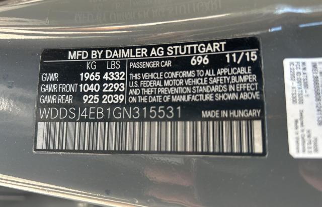 2016 MERCEDES-BENZ CLA 250 WDDSJ4EB1GN315531