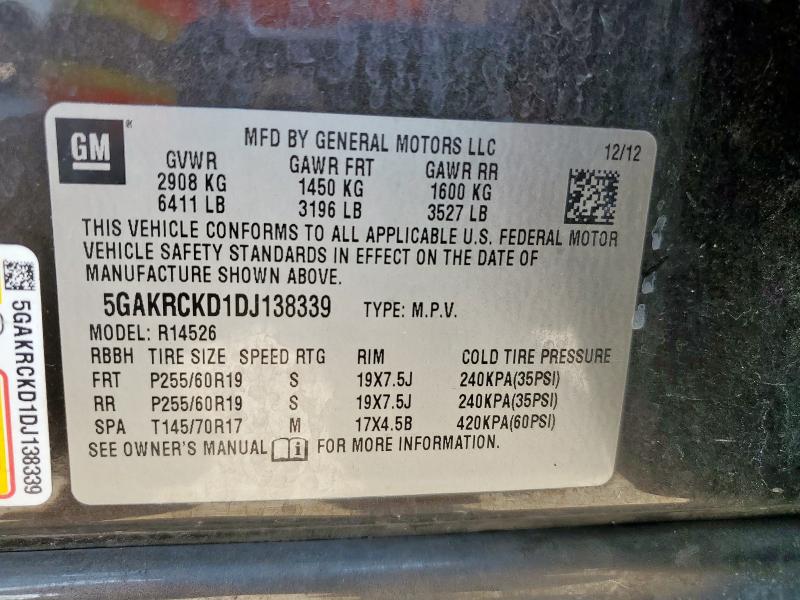 2013 BUICK ENCLAVE - 5GAKRCKD1DJ138339