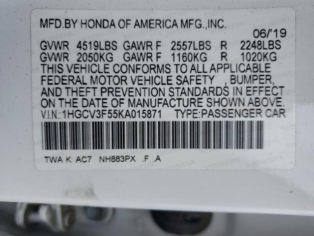 2019 HONDA ACCORD HYB #3315883085