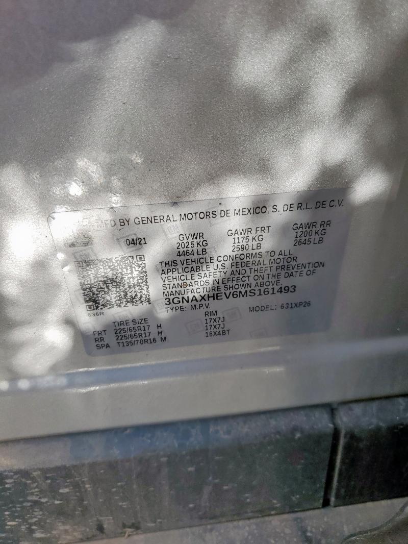 2021 CHEVROLET EQUINOX LS 3GNAXHEV6MS161493