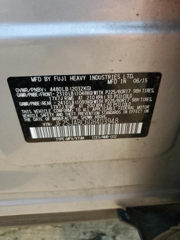 2016 SUBARU FORESTER 2 JF2SJABC6GH403948