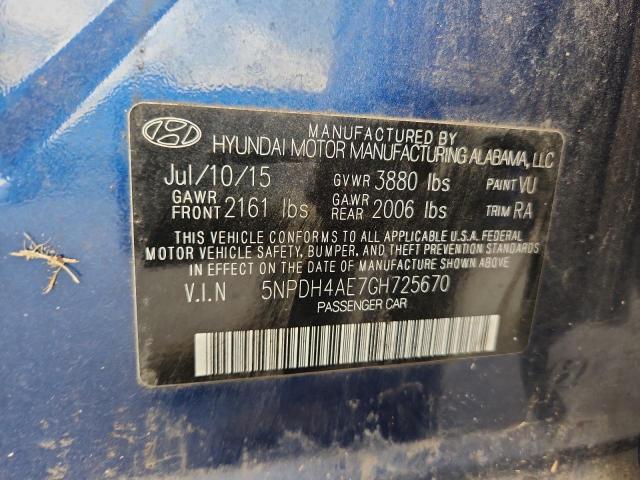 2016 HYUNDAI ELANTRA SE 5NPDH4AE7GH725670